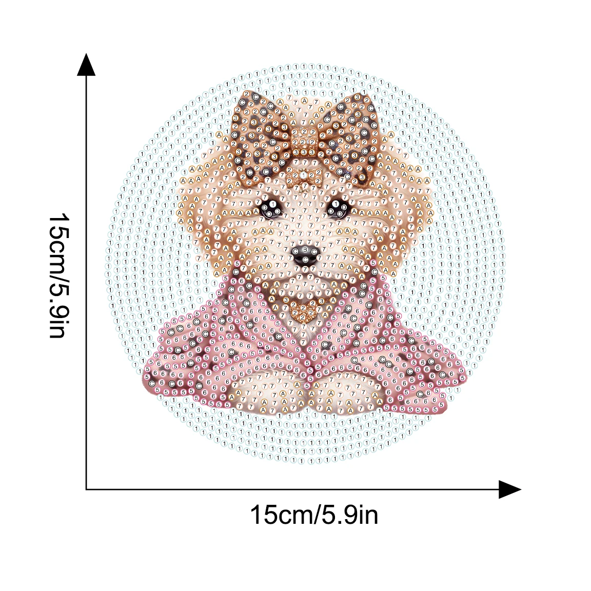 3 قطع الماس الفن اللوحة تحديد الموقع أطقم، لطيف جرو الماس جولة مكان الحصير الحرفية الجدول الحصير الجدول المطبخ للمنزل ديكور هدية #2