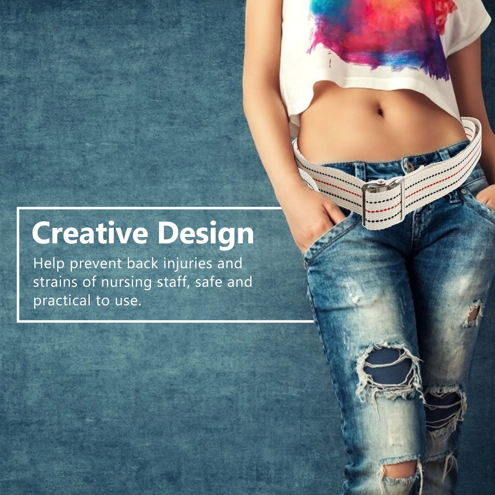 

1Pcs Portable Transfer Walking Belt - Lightweight Standing Assist Aid Belt for Mobility and Nursing Staff Back