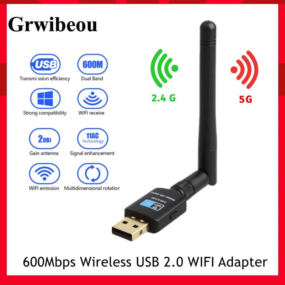 600Mbps Bluetooth Không Dây USB Adapter Bluetooth 2.4G V4.0 Phát Mạng RTL8723BU Dành Cho Máy Tính Để Bàn Laptop