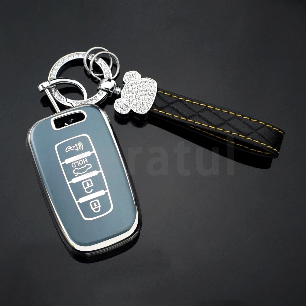4 Buttons TPU Key Case Cover Shell Fob Holder for Kia Sportage R Borreed Sorento K5 K7 for Hyundai Tucson Azera IX35 Sonata