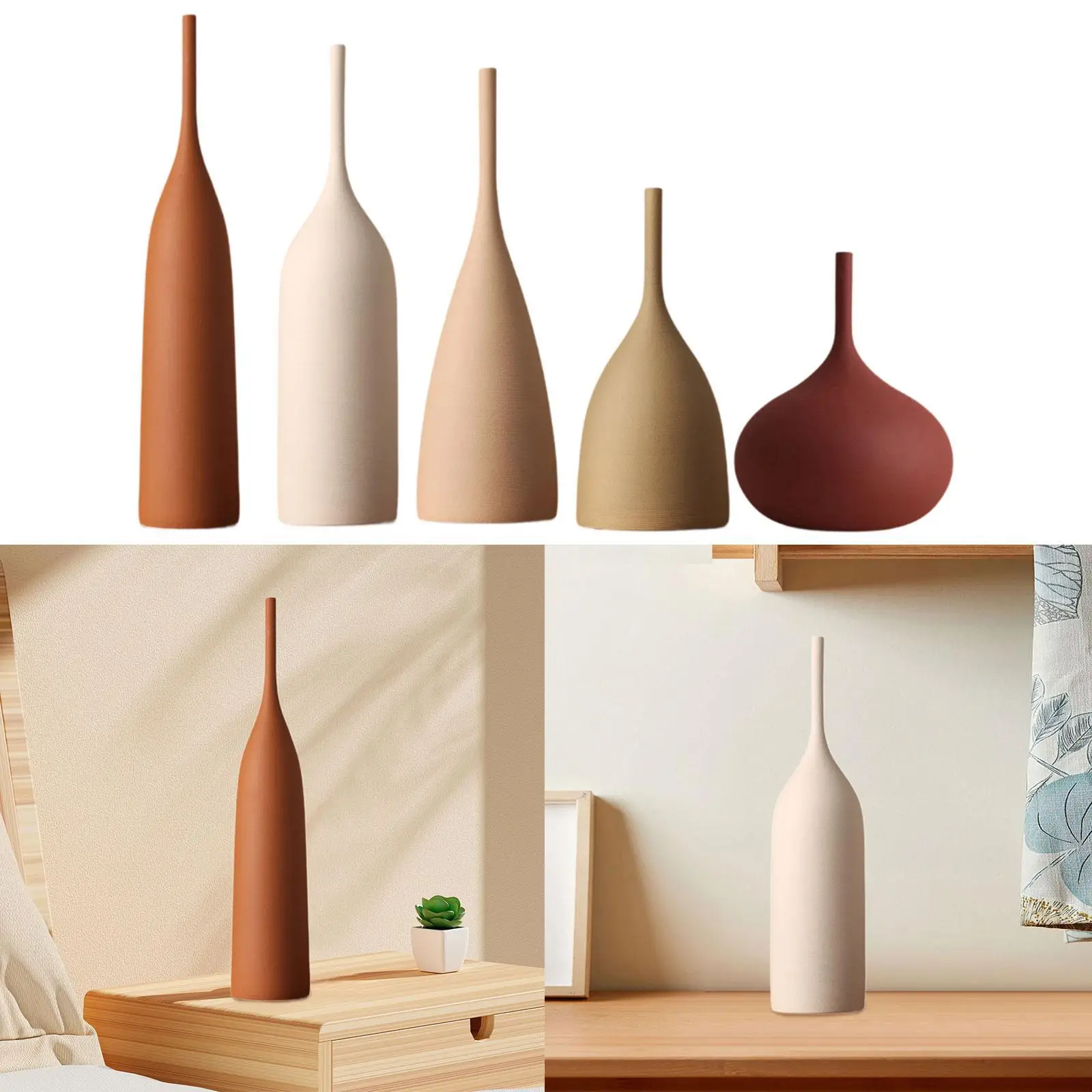 

Decorative Vase Trendy Home Decoration Plants Flower Container Desktop Ornament for Cabinet Farmhouse Indoor Housewarming Gift