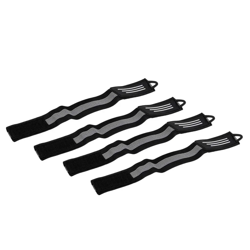 4pcs Ankle Leg Strap Cycling Bike Reflective Pants Bands Clip