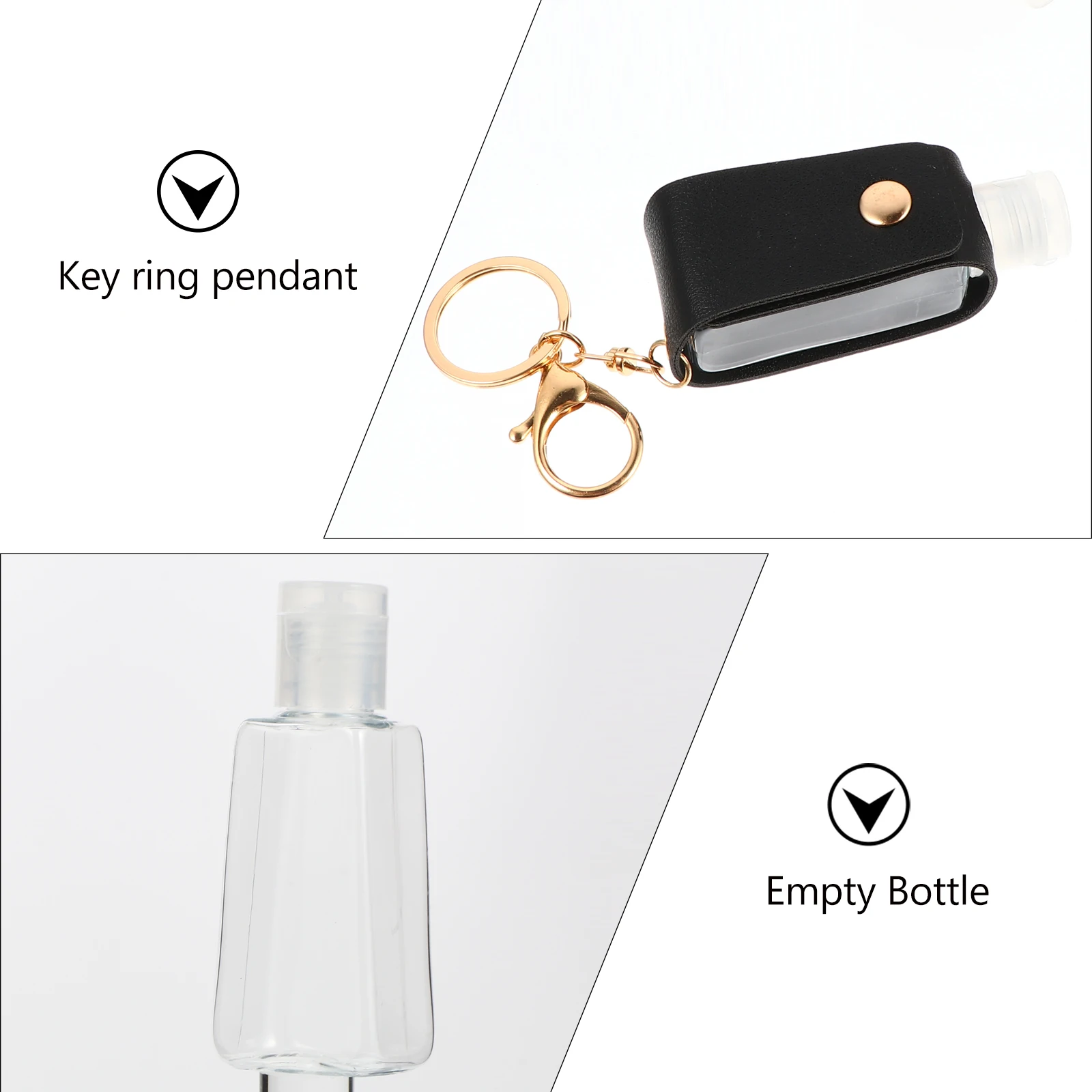

4pcs Travel Bottle Keychain Portable Cover Empty Perfume Key Ring Case For Handbag Backpack Outdoor Indoor