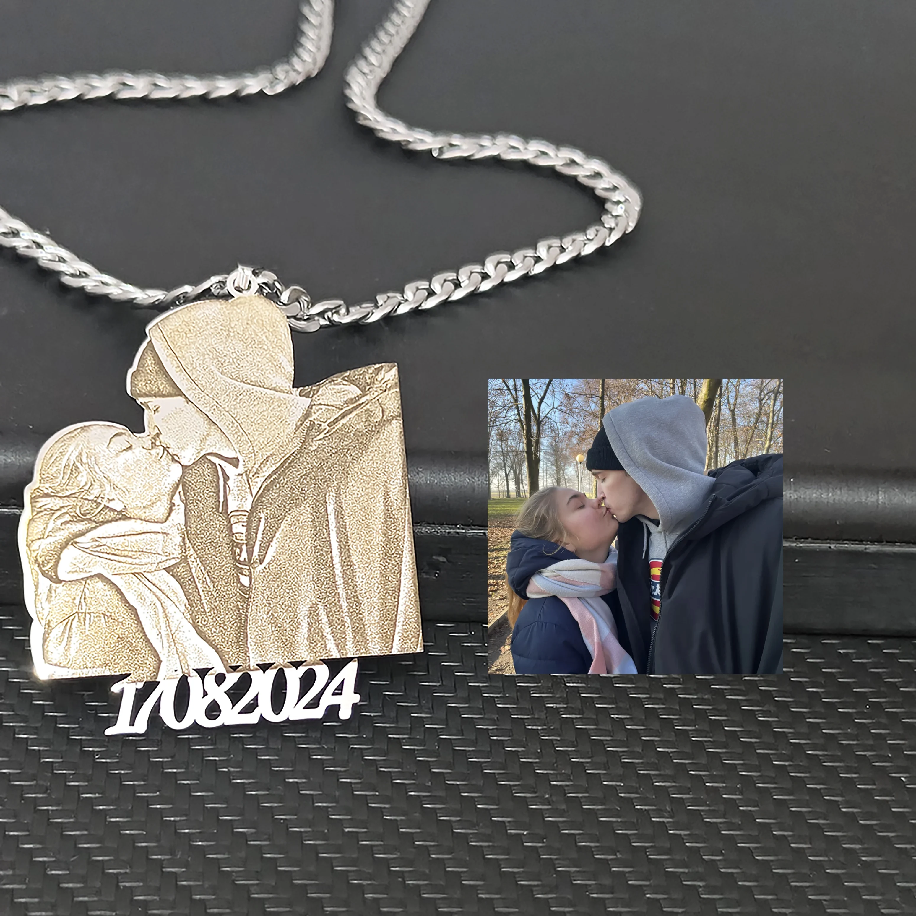 

Персонализированное ожерелье с гравировкой для пары, семейных фотографий домашних животных, ожерелье из нержавеющей стали, модные теплые моменты, ювелирные изделия, подарки