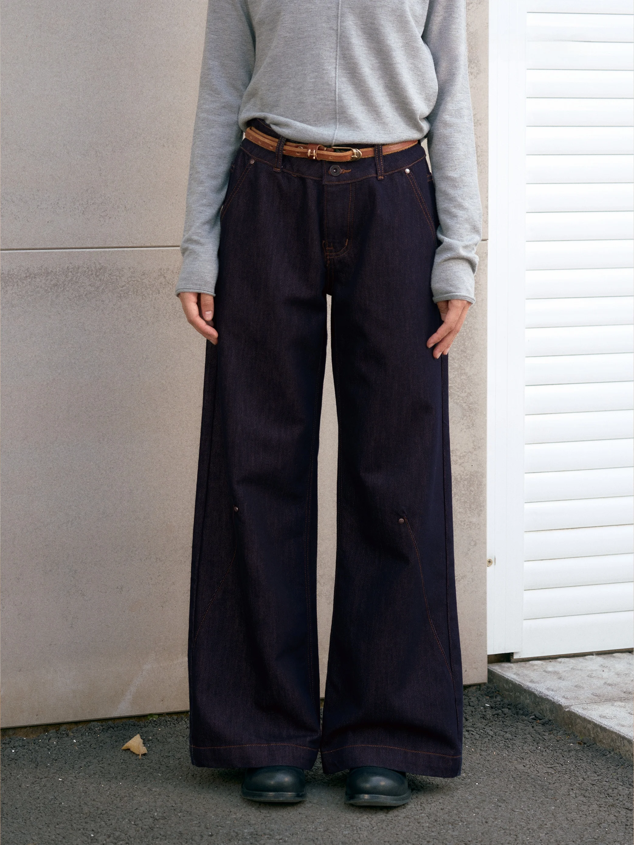 Saotome Low Waist Cotton Stretch Denim Straight Leg Jeans Embroidered Slim Fit Original Blue Color Resistant to Deformation