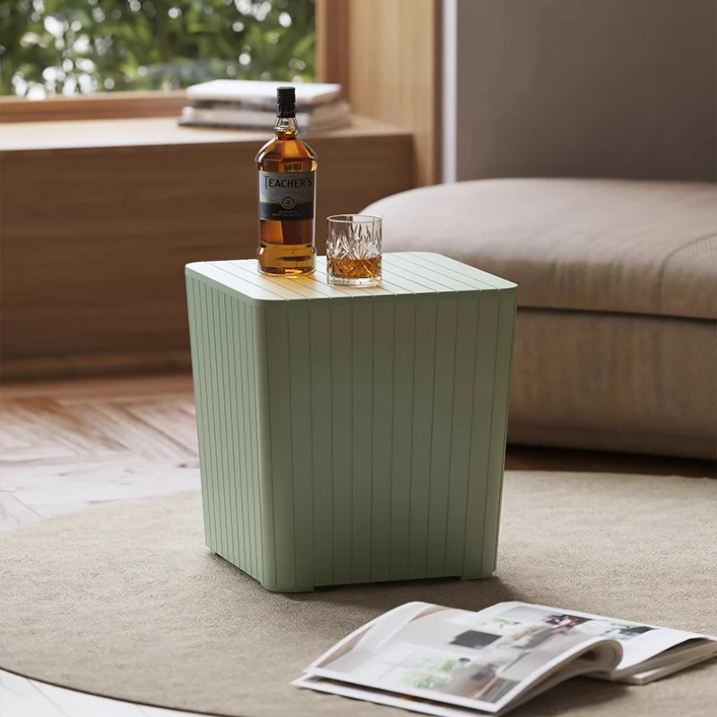 

Nordic Style Plastic Coffee Table Household Clothing Storage Box Multipurpose Ottoman Bench for Living Room Bedside End Tables