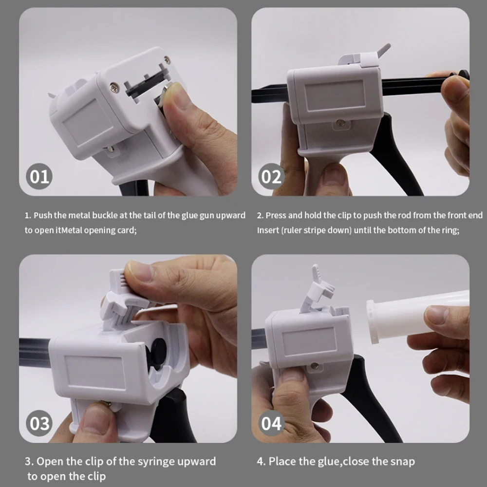 50ml Two Component AB Epoxy Sealant Glue Gun1:1 4:1 10:1 Applicator Glue Adhensive Squeeze Mixed Manual Caulking Gun Dispenser