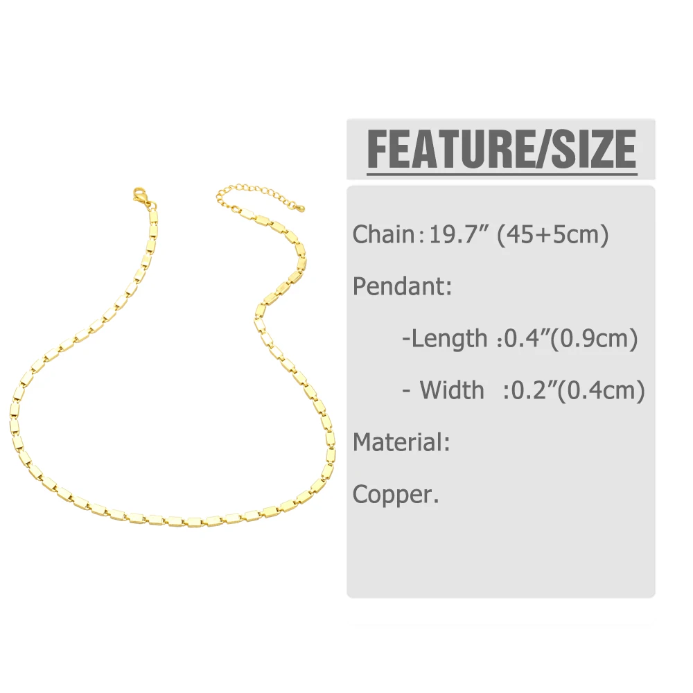 OCESRIO Adjustable Box Chain Gold Plated Copper Lobster Clasp Necklace Bracelet for Handmade Jewelry Making Accessories nkeb210