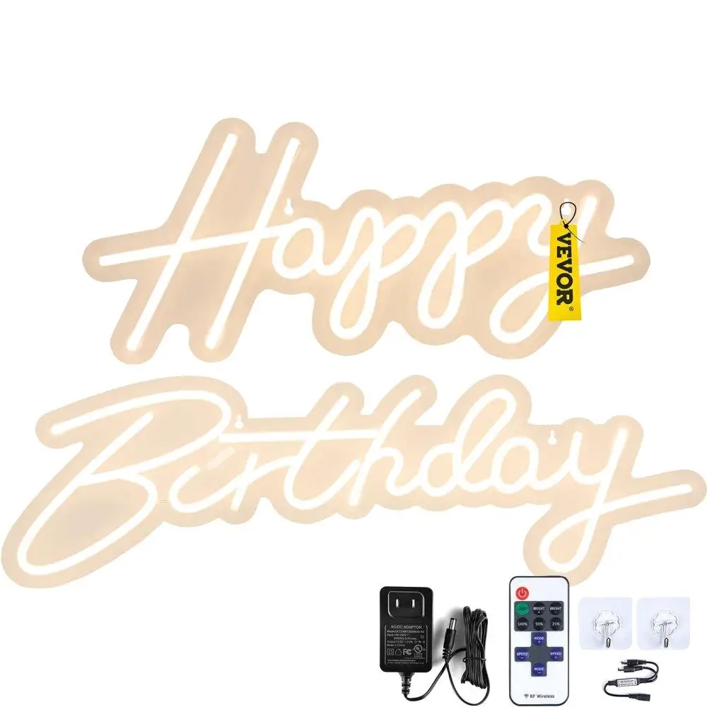 

Neon Sign Lights for party Decorations Adjustable Brightness Remote Control Reusable Warm White 16.5x8 23x8