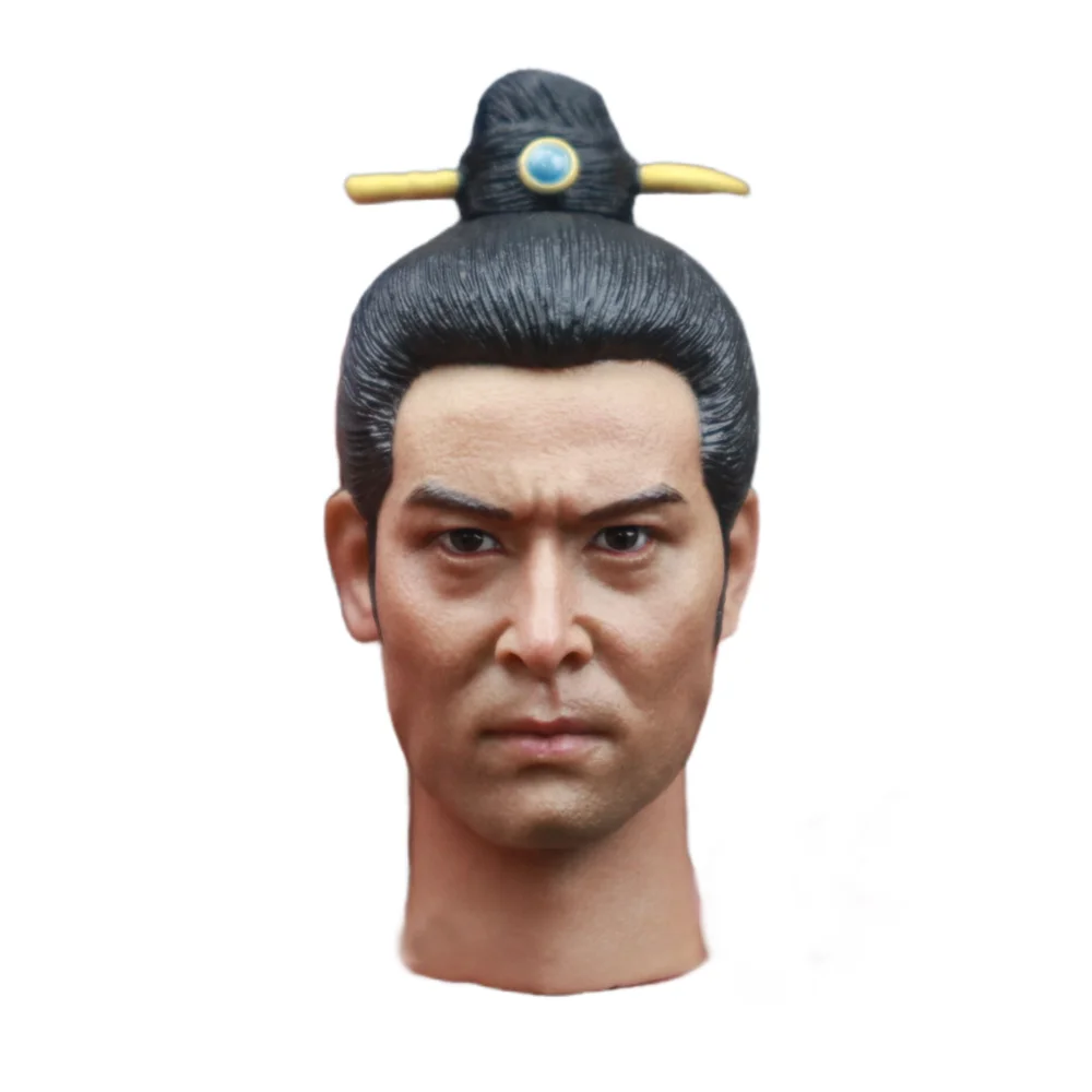 

1/6 Scale Head Carving Ma Chao Male Soldier Model Ancient Asia Three Kingdoms PVC Black Hair 12 Inch Action Figure Body Doll