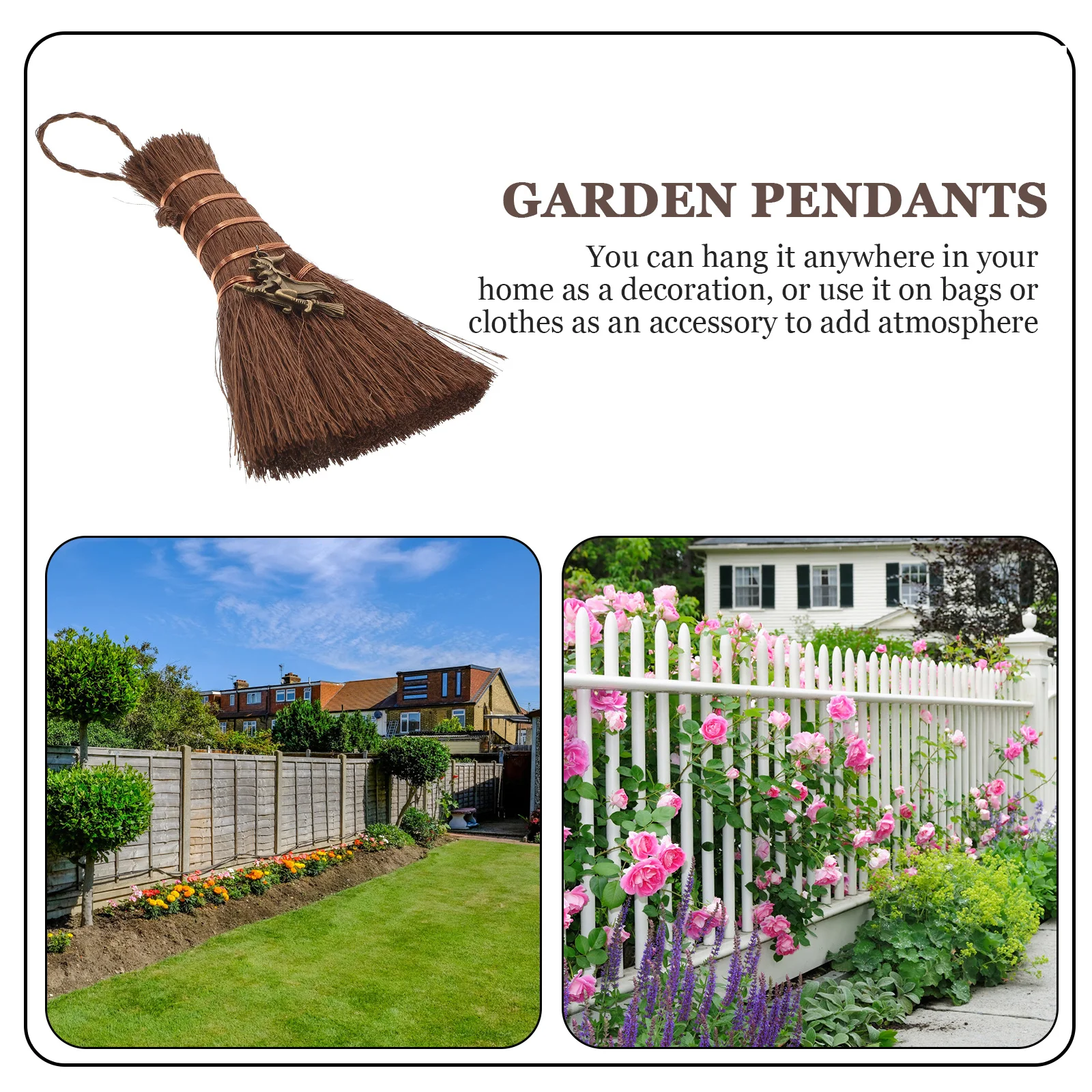 

Decorative Witch Broom Pendant Small Natural Color Fade Resistant Charm for DIY Jewelry Making Bag Accessory Halloween Use