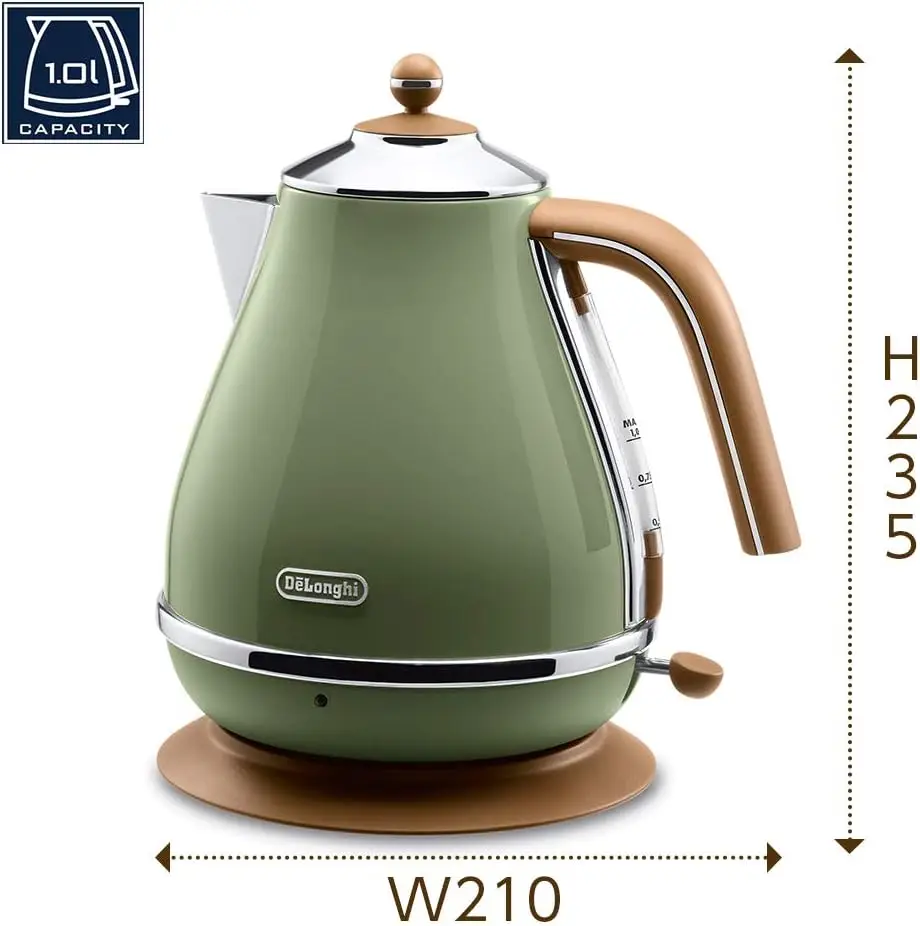 Electric kettle (1.0L)「ICONA Vintage Collection」 KBOV1200J-GR (Olive green)