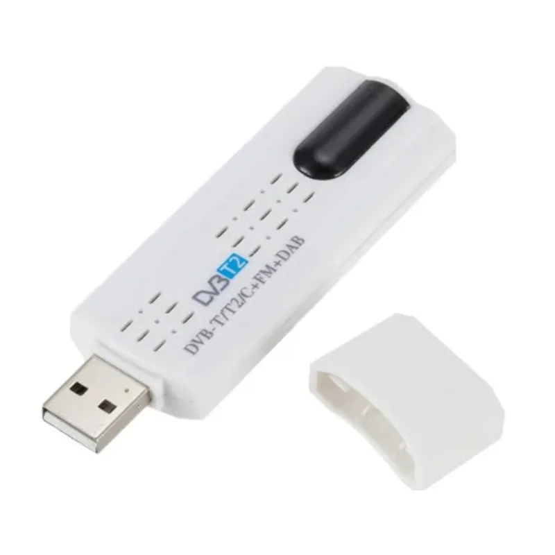 USB2.0 DVB-T2 TV Stick DVB-T DVB-C+FM+DAB+SDR TV Receiver Analog USB Cable TV Tuner with RCA A/V Input + DVR Software