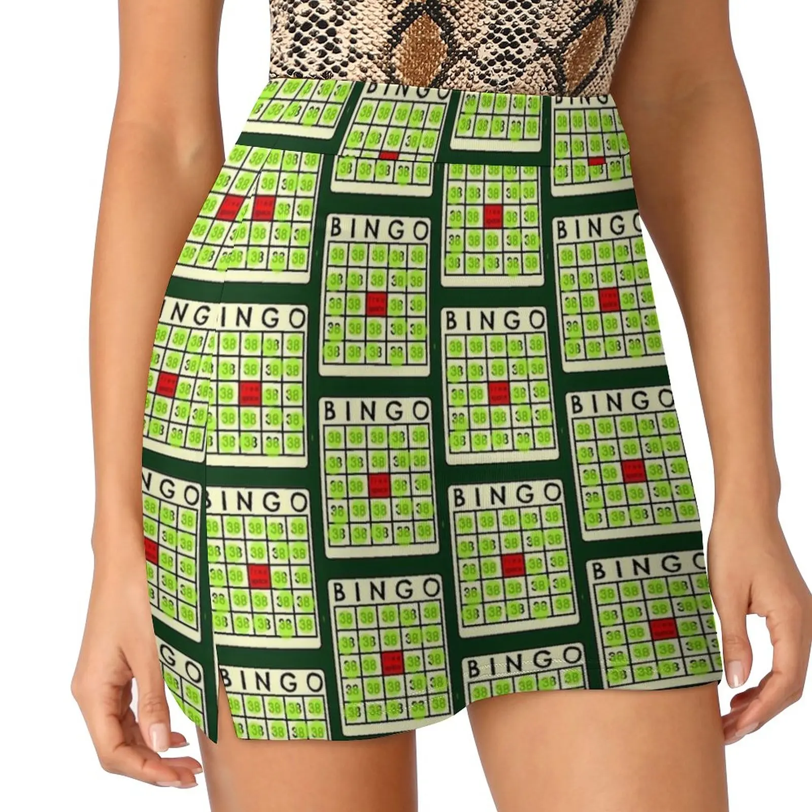 Luckiest Bingo Card Women's skirt With Pocket Vintage Skirt Printing A Line Skirts Summer Clothes Bingo Bingo Luckiest Bingo