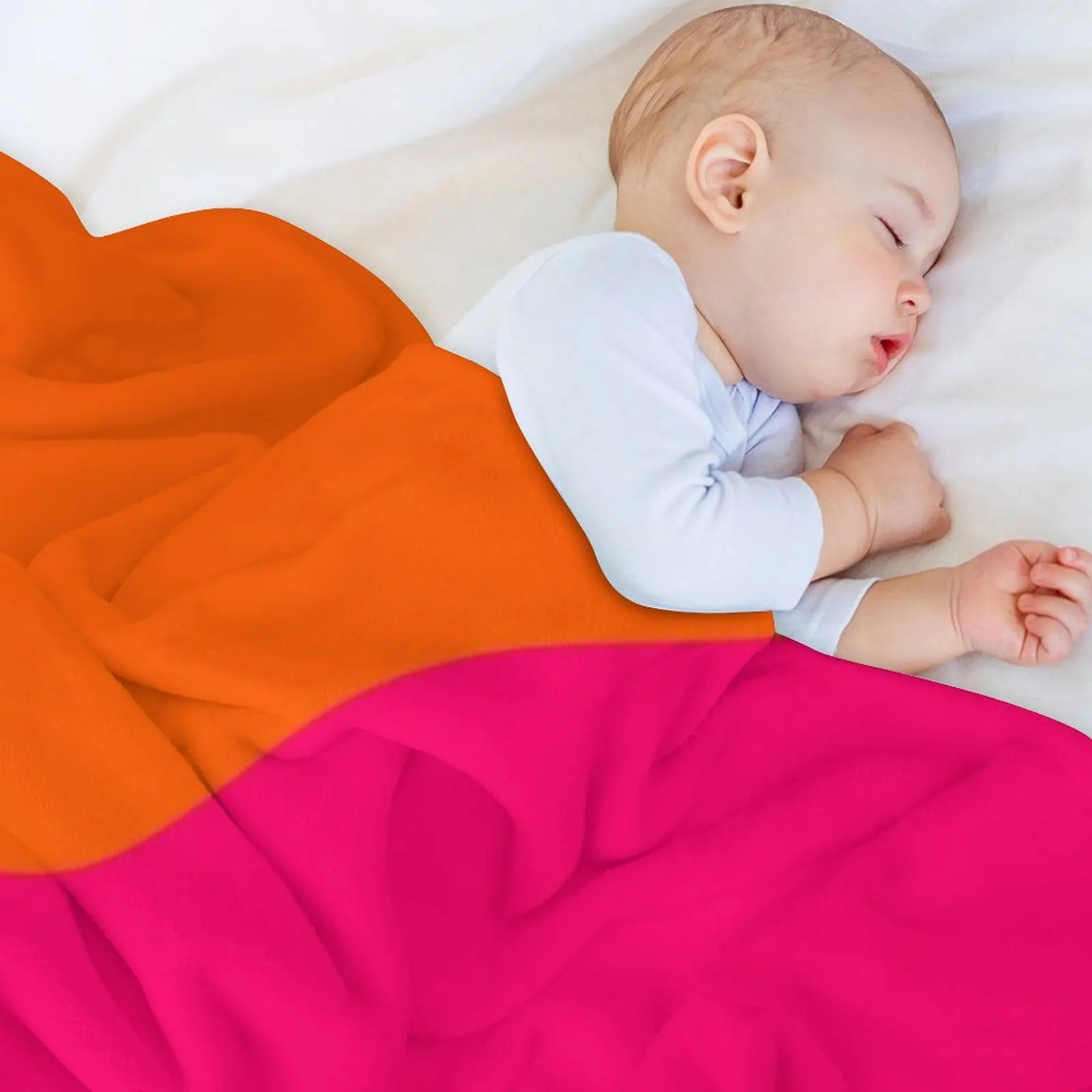 بطانية رمي باللون الوردي الساخن إلى البرتقالي II للأطفال أريكة سرير هدايا عيد الميلاد بطانيات فروي #5