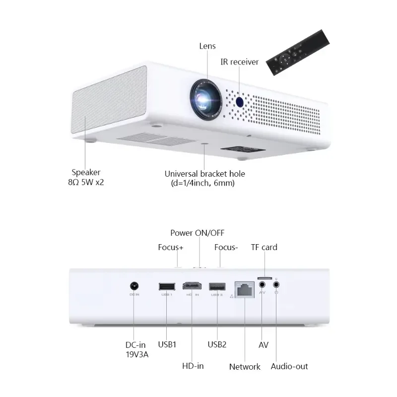 Byintek R19 3D Pico Android Projector Mini Mobile WIFI LED DLP Portable Smart Small Video Wireless Beamer Home Theater Projector