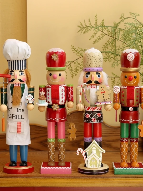 

Nordic Style Walnut Soldier Chef Christmas Series Home Decorations Children's Room Window Display Decorative Accessories