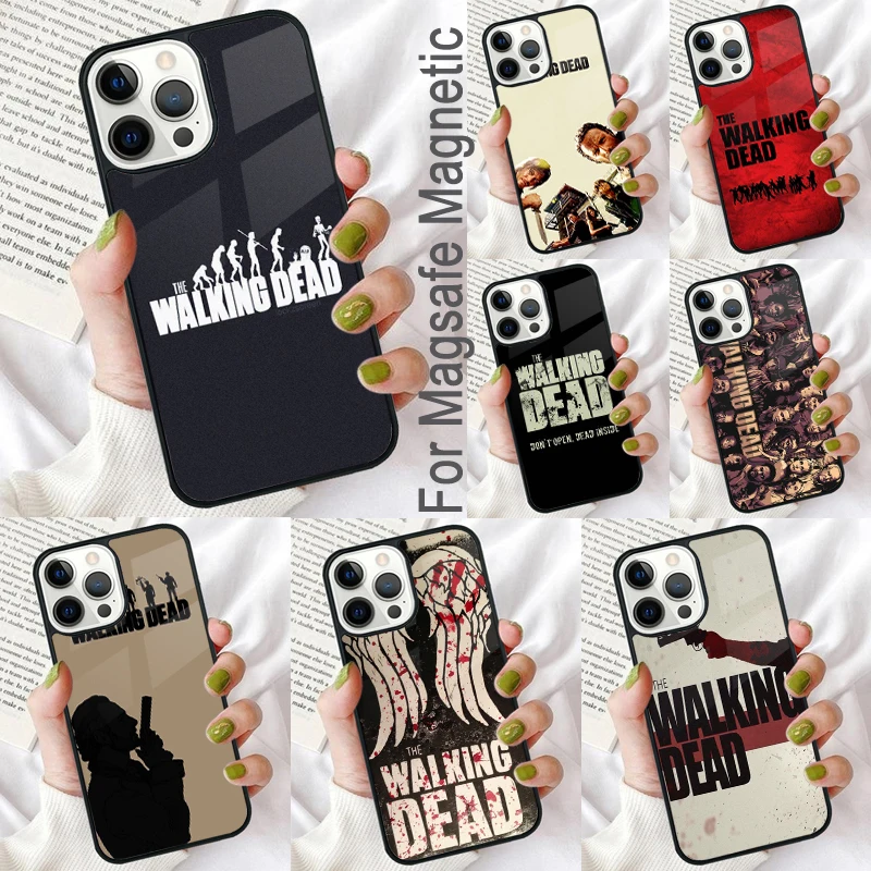 Walking Dead TWD Magnetic Soft Phone Case for iPhone 16 Promax 15 Pro 13 14 Plus 11 12 Mini MagSafe Coque