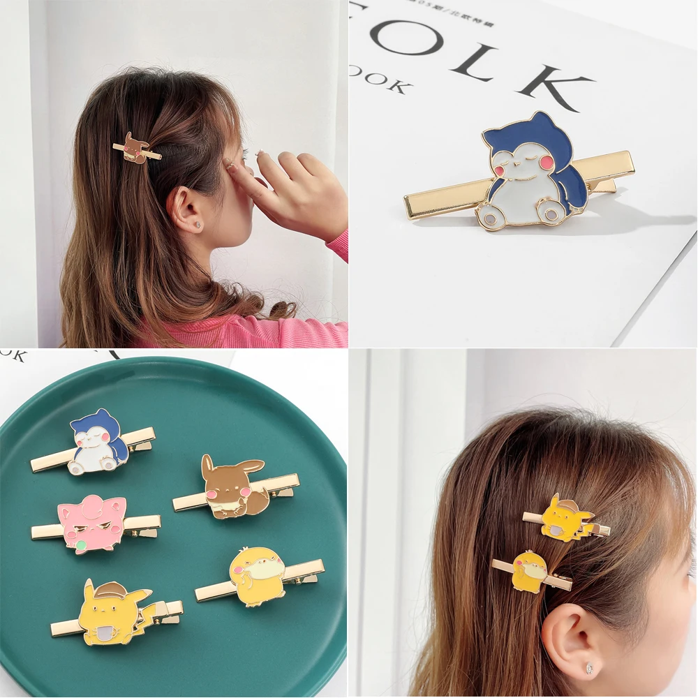 Anime Game Pokemon Hairpin Pikachu Psyduck Cute Hair Clip Home Outdoor Fashion Wild Small Fresh Casual Hair Accessories