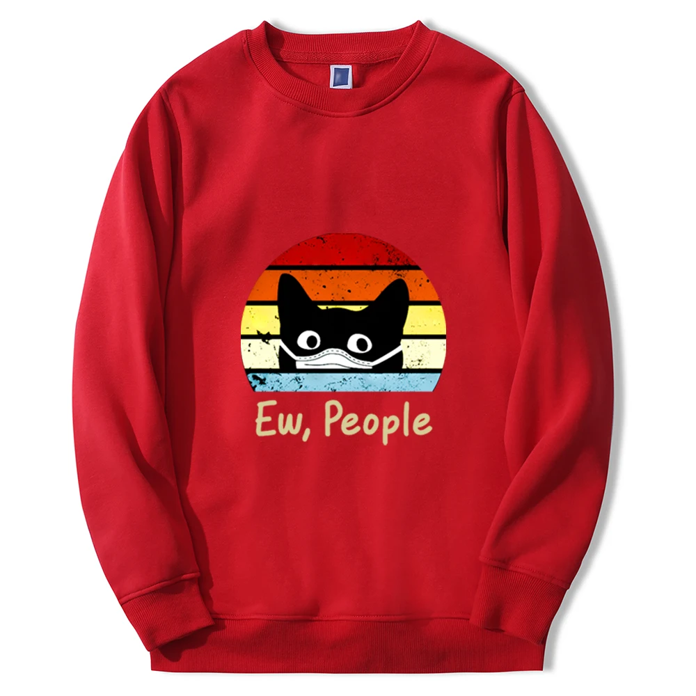 Cats Ew People Animals Printed Funny Cat Print Sweatshirt Hoody Streetwear 2022 Fashion Hoodies Sweatshirts Fleece Sportswear