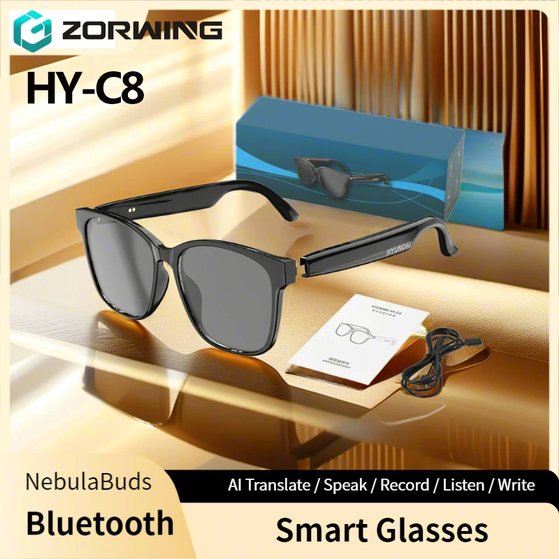 HY-C8 Smart Glasses AI Language Translation Chat Intelligent Bluetooth Glasses Wireless Headphone Real-time Smart Sunglasses