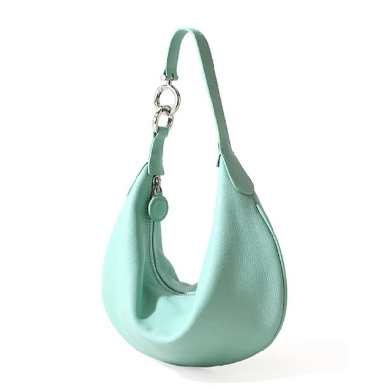 

Women's Luxury Shoulder Bag Calfskin Genuine Leather Dumpling Bag Top Handle Handcrafted Elegant Handbag Daily City