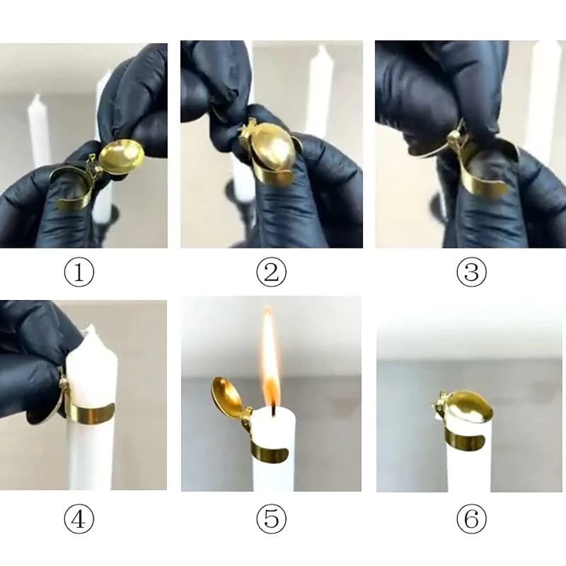 2/4Pcs Automatic Candle Snuffer Fire - Safe Wick Flame Extingishing Clip for Home Indoor & Outdoor Use