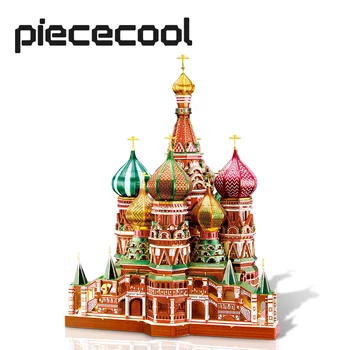 Piececool 3D Metal Puzzle Catedral de São Basílio Modelo Kits de Construção Jigsaw Adolescente Brinquedos Diy