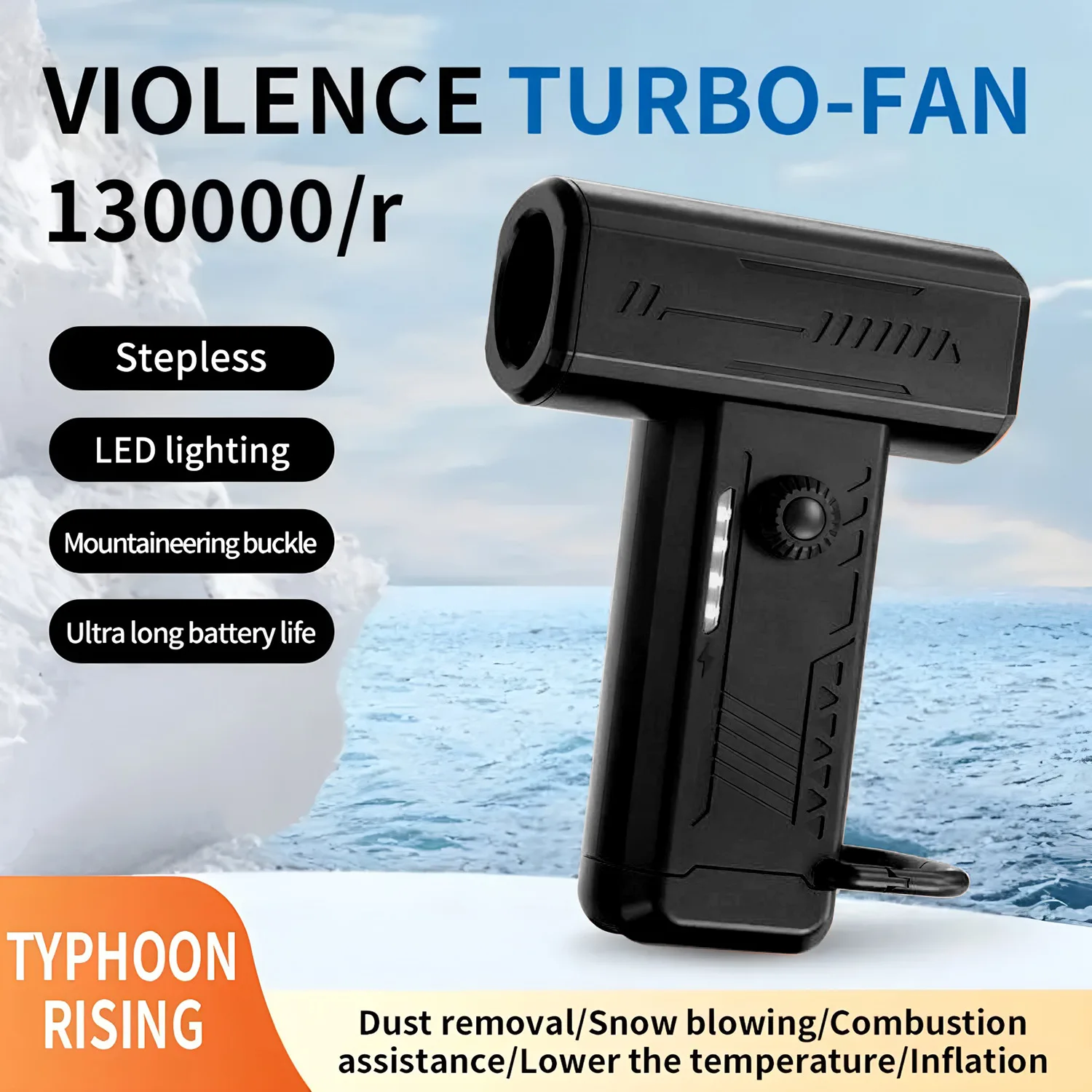 X3 Mini Turbo Jet Fan 53M/S Portable Turbo Fan 130000RPM Jet Turbo Blower Brushless Motor Handheld Duct Fan Cleaning Tool Type-C