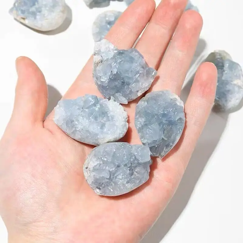 1pc Natural Blue Celestite Crystal Cluster Mineral Specimen For Decoration