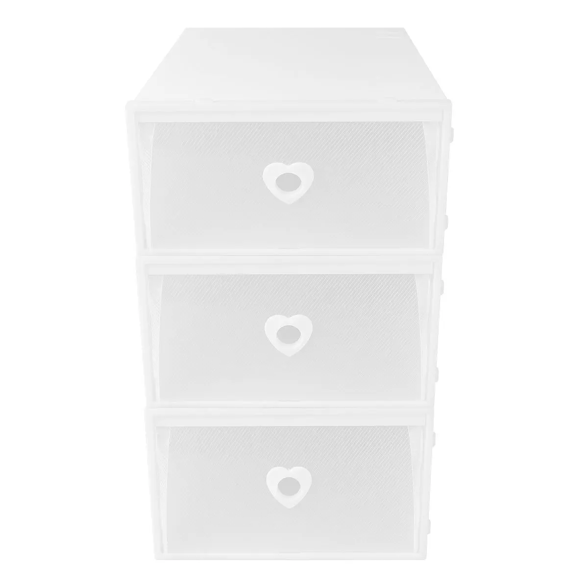 

3pcs Shoe Storage Box Transparent Thickened Plastic Drawer Design Large Capacity Moisture Proof Insect Proof Easy Clean Clothes