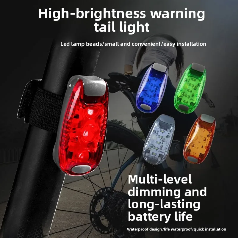 USB Rechargeable Bike Tail Light Waterproof LED Warning Light for Mountain Road Bikes Night Riding Running Gear