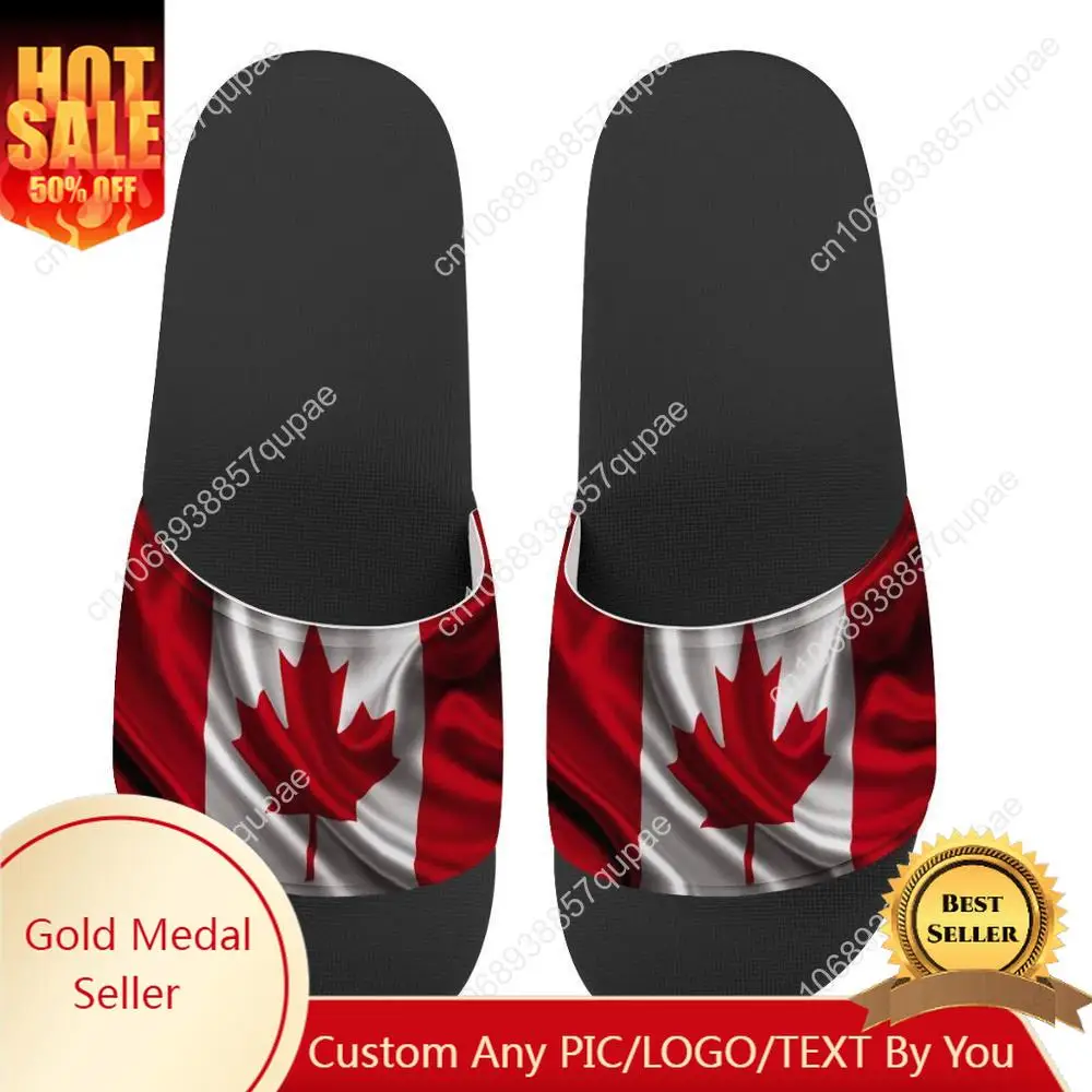 

Canada Flag Print Fashion Home Customized Water Shoes Women Men Children Bathroom Beach Pool Sandals That Can Be Worn Outside