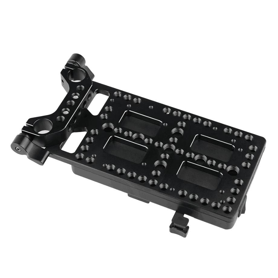 

V Lock Battery Mount Plate with 15mm Rod Clamp Power Supply Splitter for DSLR Rig System