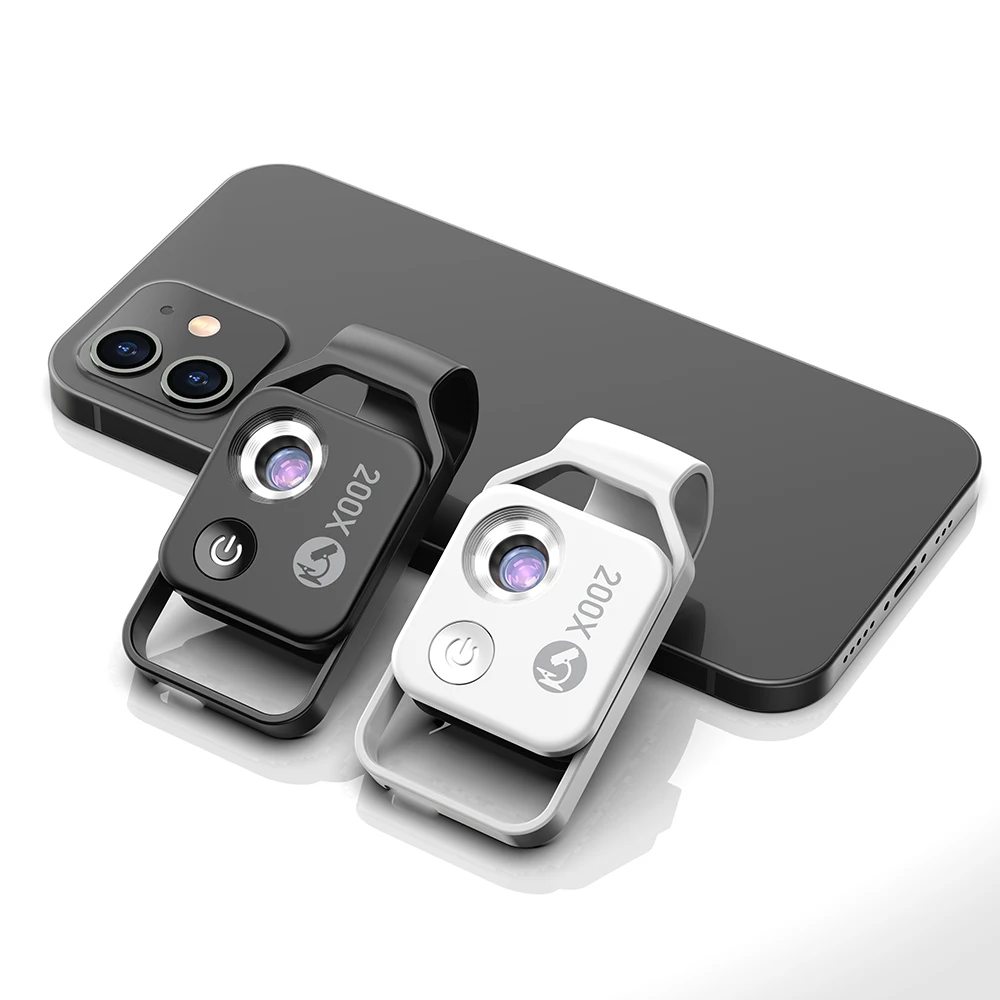 

Universal Mobile Phone Microscope Magnifier 200X Optical Zoom Camera Clip LED Lens