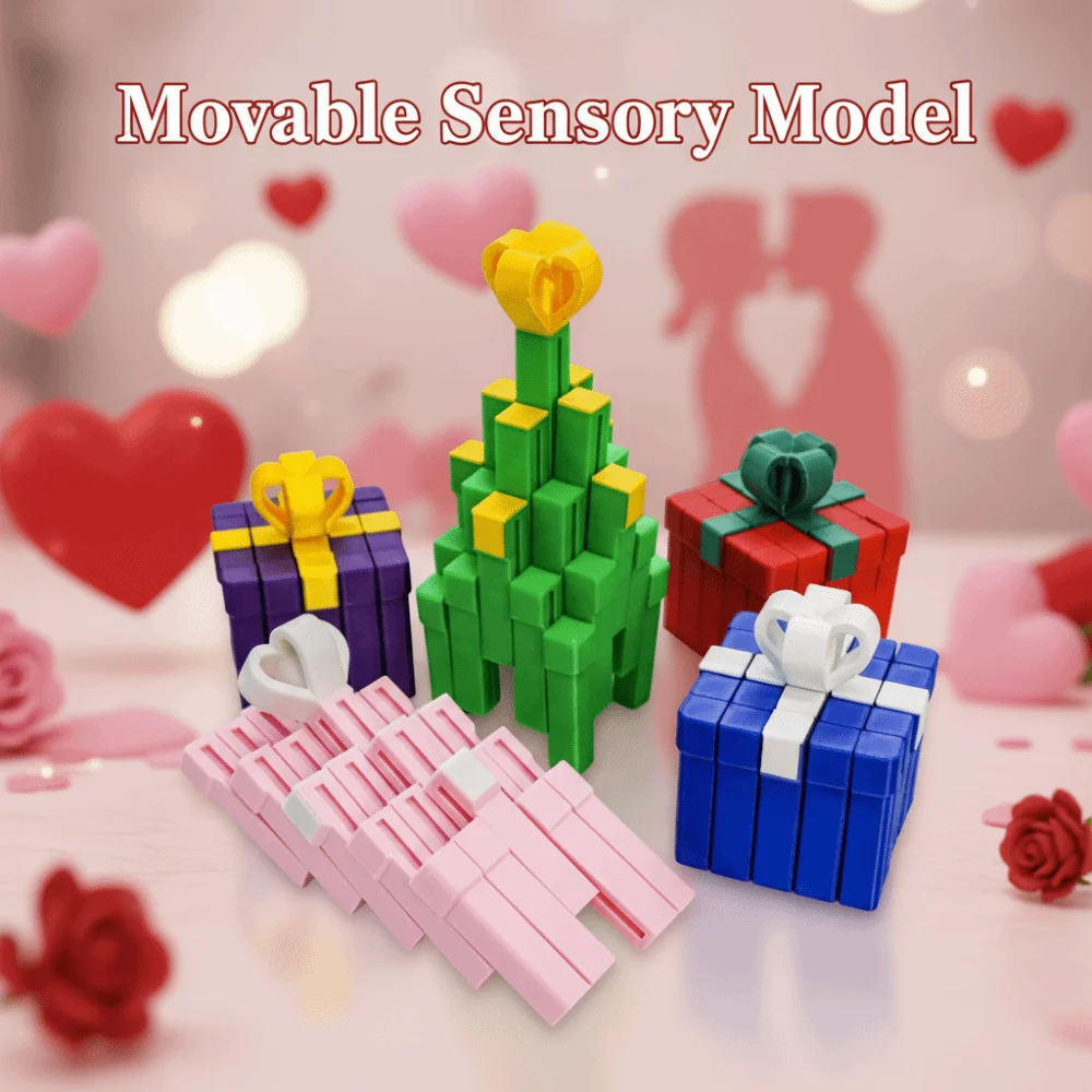 Relaxation 3D Printed Fidget Funny Decompression Stackable Gift Cube PLA Portable Creative Gift Box Holiday Birthday