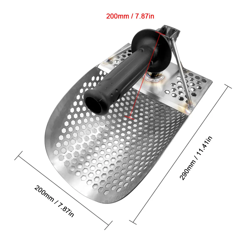 Sendok pasir Voor Metaal Detecteren, roestvrij steal Met Hexahedron 8Mm gagen Voor Strand Schat kacht PI750 Schop Jacht Tool