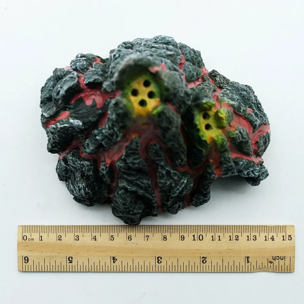 

Resin Volcano Craft Decoration for Fish Tank Aquarium Long Lasting Non Fading Safe Material Home Office Garden nament Pet