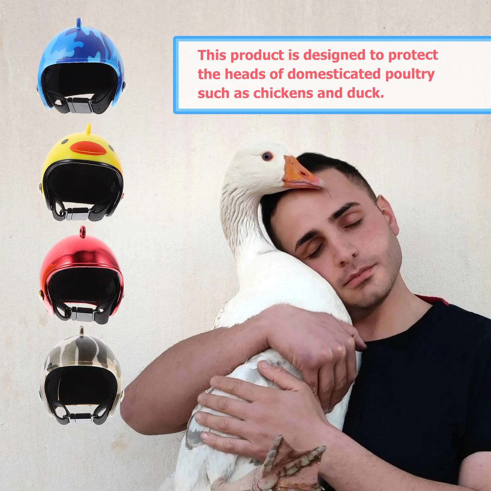 

4pcs Poultry Helmets Soft Anti Pecking Safety Headgear Adjustable Chicken Headwear Reusable Bird Hat
