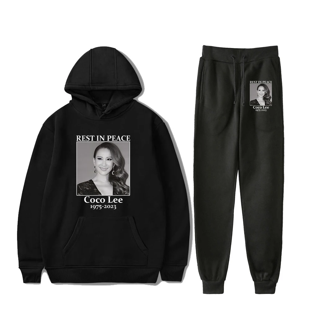 

Coco Lee Rip Hoodie Jogger Pants Two Piece Set Sweatshirts+Sweatpants Pop Singer Li Wen 1975-2023 Rest in Peace Men Women's Set