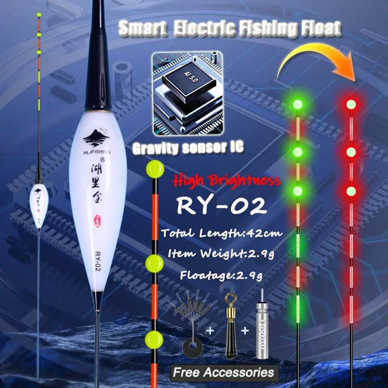 

1PC Fishing Float Gravity Sensor LED Electric Luminous Floaters Smart Ic Build-in High Brightness Day-Night Dual-Use