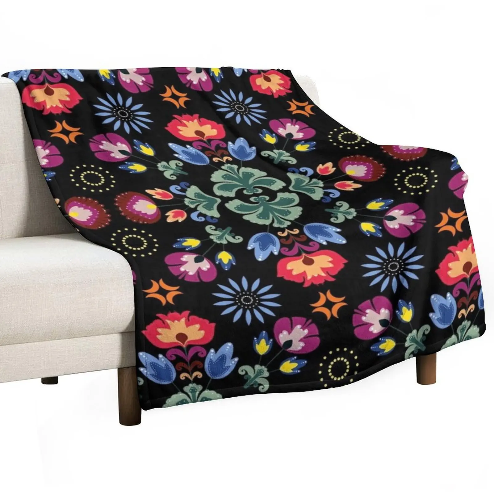 

Fiesta Folk Black Throw Blanket Summer Beddings Tourist Giant Sofa Vintage Blankets