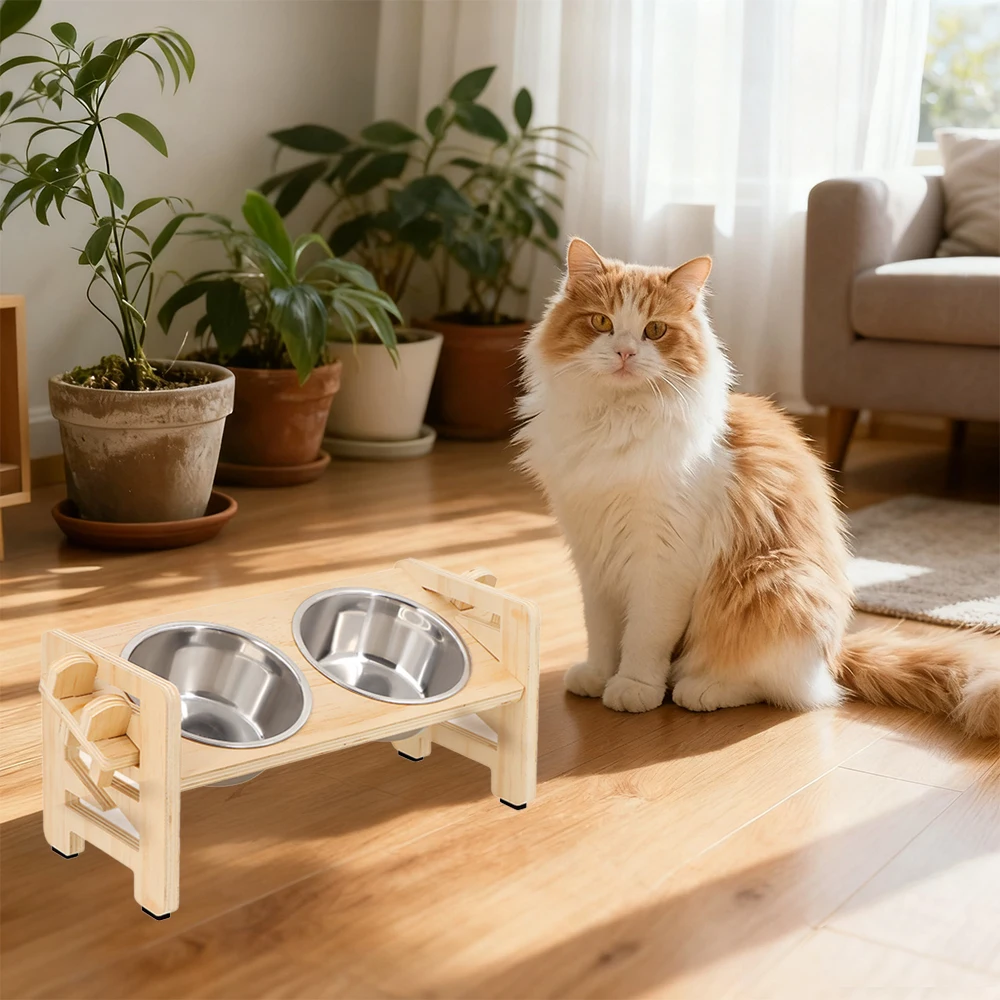 

Adjustable Elevated Pet Bowl Stand Anti-Spill Non-Slip For Small Medium Large Cats Dogs Food Water Bowl Holder Easy Clean