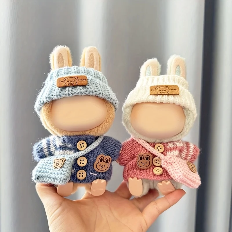 ملابس دمى ل Labubu الزي V1 V2 V3 17 سنتيمتر دمى الجلوس اكسسوارات نظارات الملابس مصمم الاطفال هدية سترة قبعة مجموعة الحقائب #4