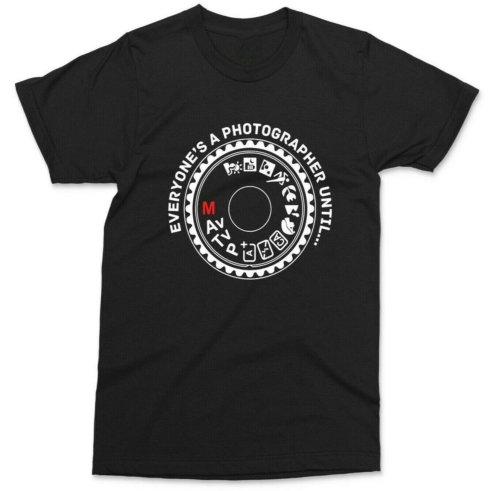 Camera Manual Mode Photography Funny Photographer Gift T-Shirt 100% Cotton O-Neck Short Sleeve Summer Casual Mens T-shirt