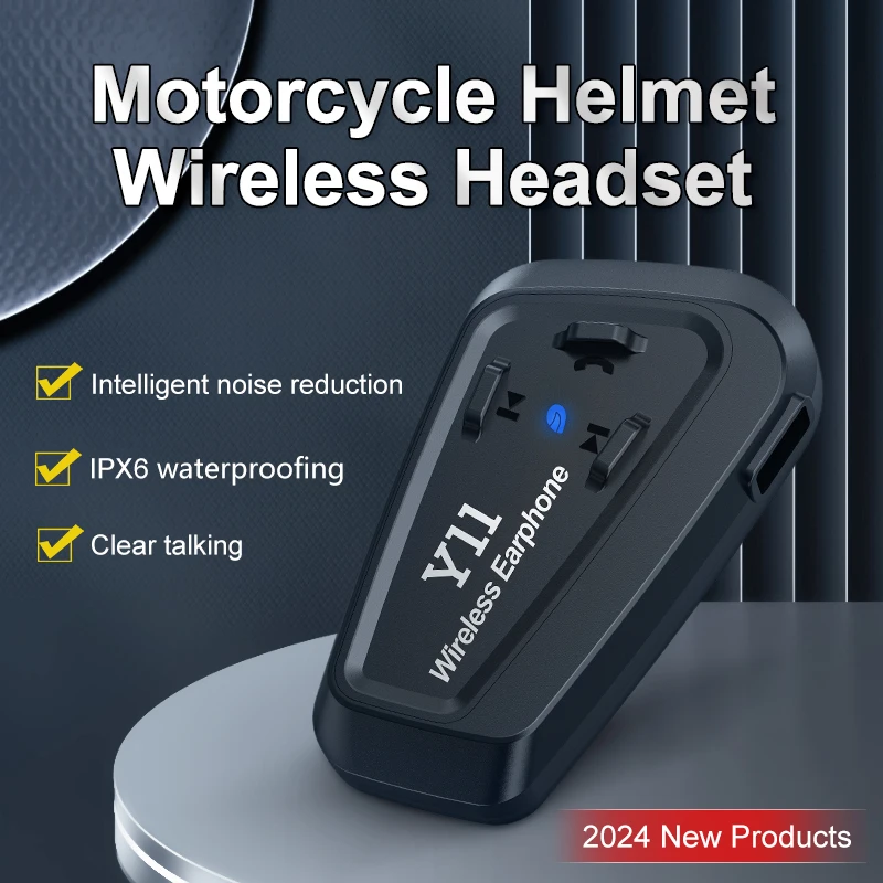 Y11 Motorcycle Helmet Headset Bluetooth 5.3 Motorcycle Wireless Hands-on Call Headset Waterproof Motorcycle Headset