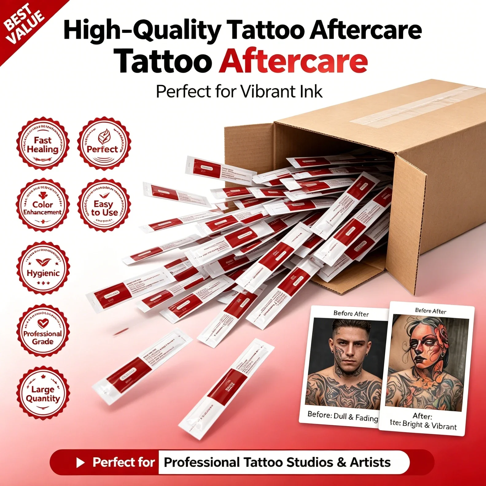 200/100/50/10pcs Tattoo Aftercare Cream Tattoo Vitamin A&D Ointment Repair Gel Tattoo Recovery Gel Body Art Tattoo Repair Supply