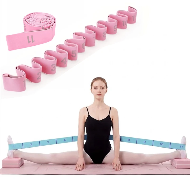 10 Loops Digital Resistance Bands Yoga Auxiliary Elastic Band Stretching Belt for Adult Pilates, Latin, Dance, Gymnastics