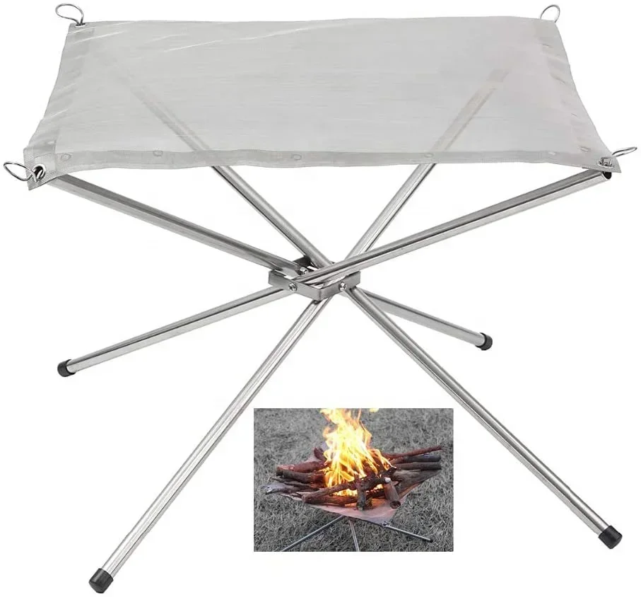 Portable Assembled Camping Fire Pit and Outdoor Fire Pit with Grill for Cooking