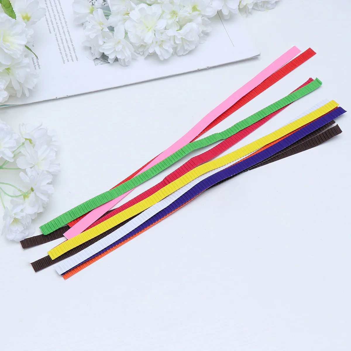 60 قطعة شرائط الورق اليدوية الملونة المموج DIY بها بنفسك صياغة المواد 10 ألوان للحزب مدرسة ديكور المنزل ورقة ملونة